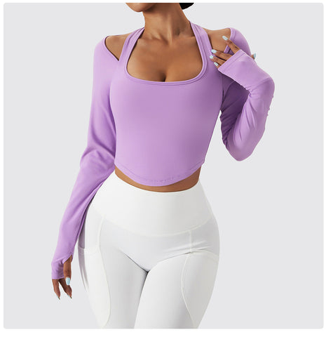 Halter Long Sleeve Sports Top