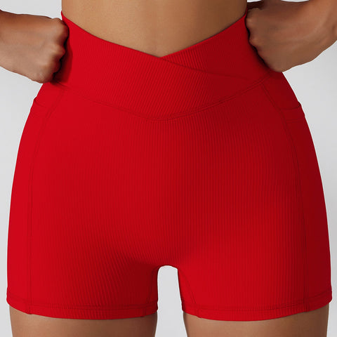 Live In Rib Crossover Biker Short with Pocket