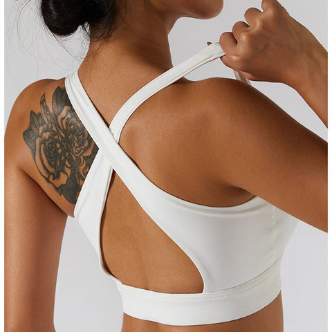 Zip Front Backless Crisscross Sports Bra