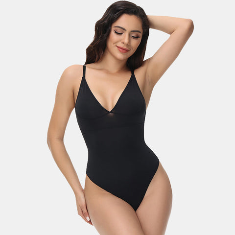 V-Neck Thong Bodysuit