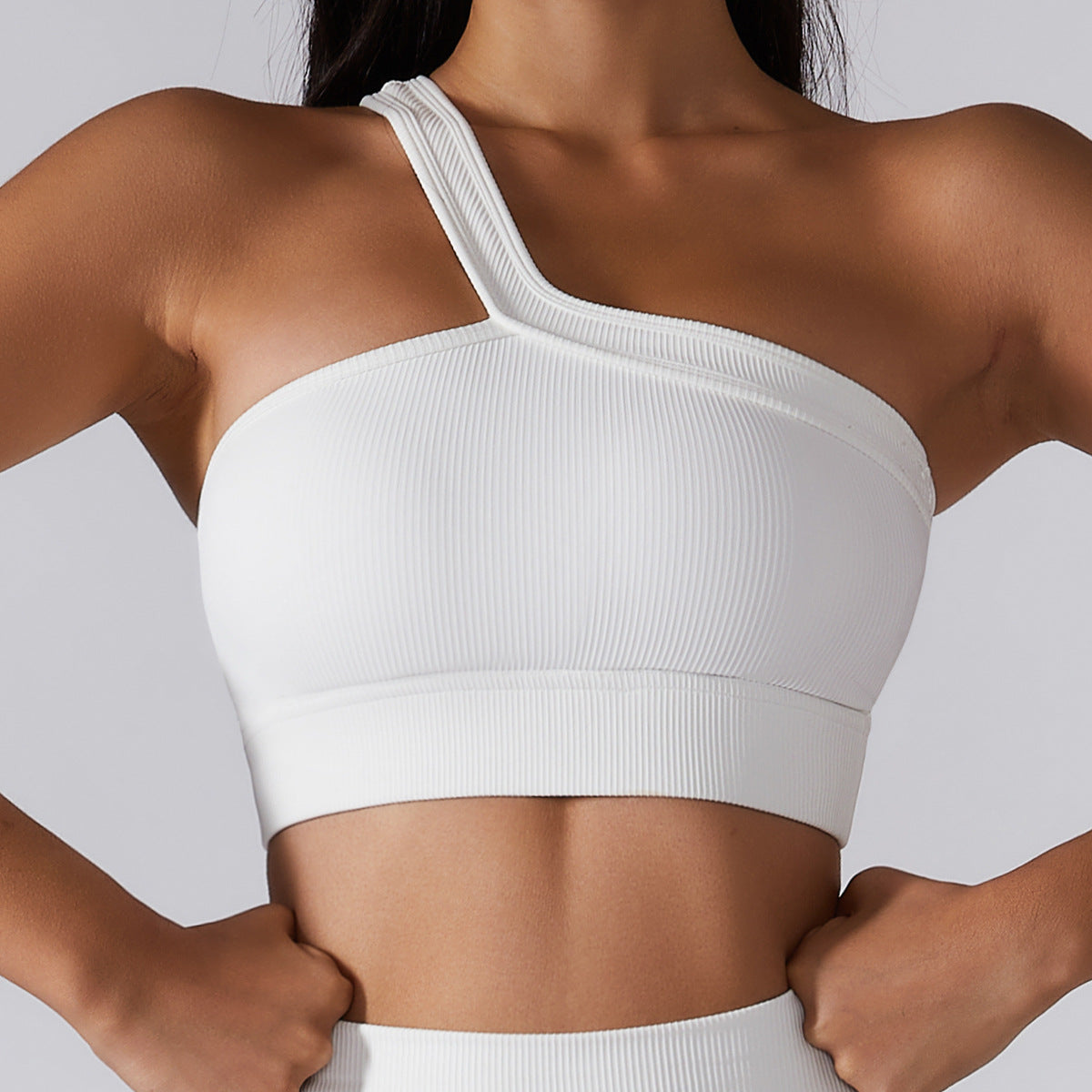 Live In Rib One Shoulder Sports Bra