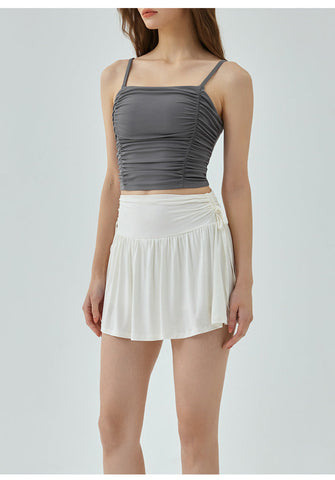 Ruched Cropped Sports Top