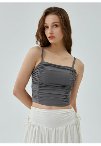 Ruched Cropped Sports Top