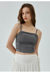 Ruched Cropped Sports Top