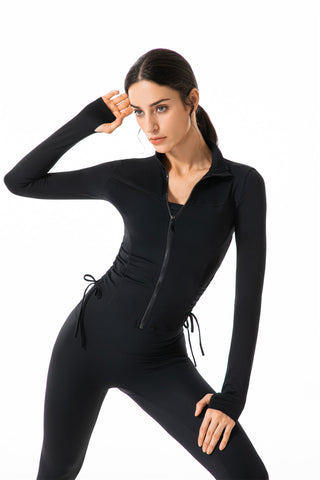 Stand Collar Full Zip Yoga Jacket