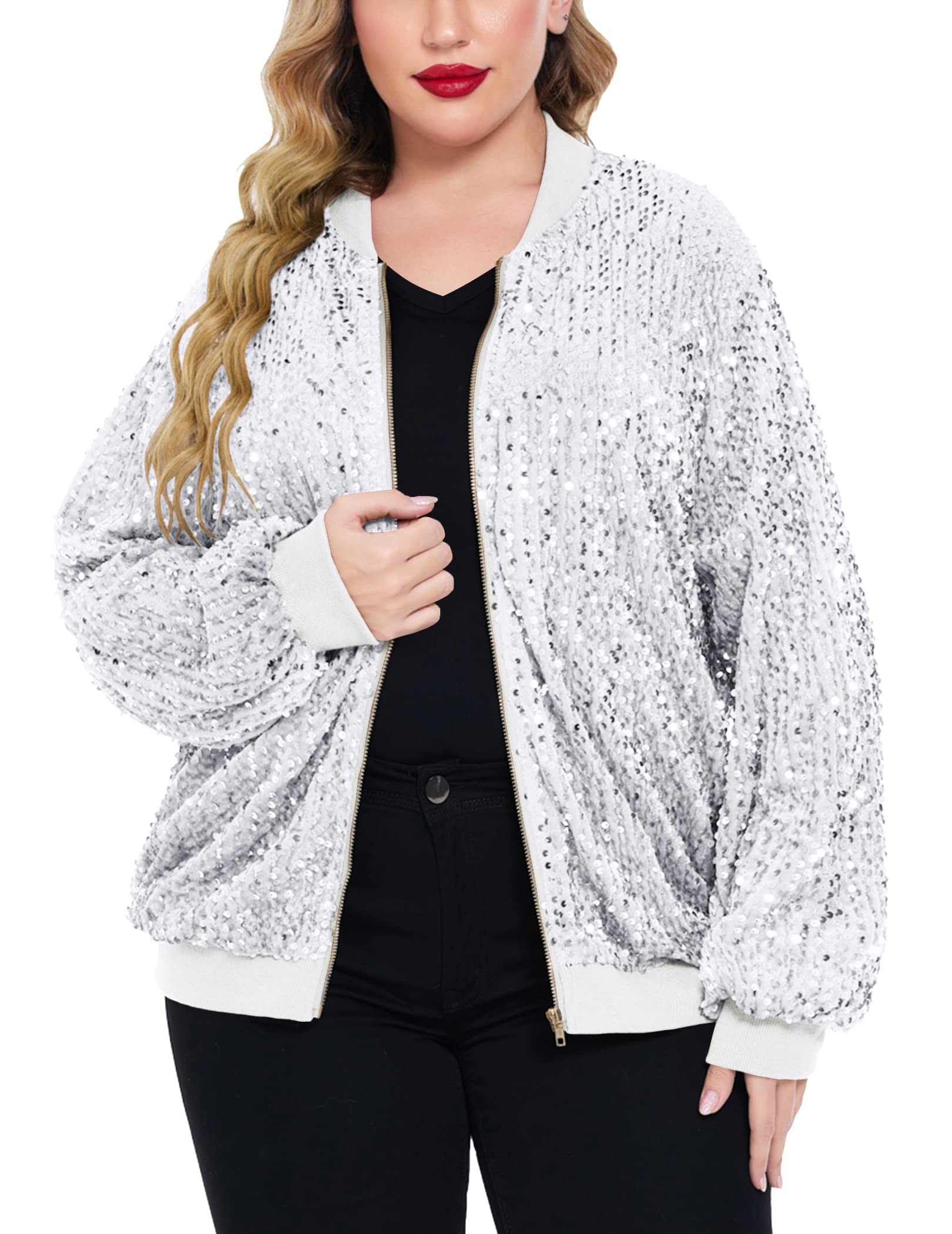 Chaqueta de lentejuelas Chaquetas de manga larga brillantes 