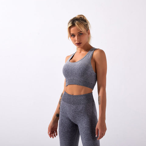 Conjunto de yoga para gimnasio sin costuras, sujetador deportivo y leggings con efecto tie dye para mujer