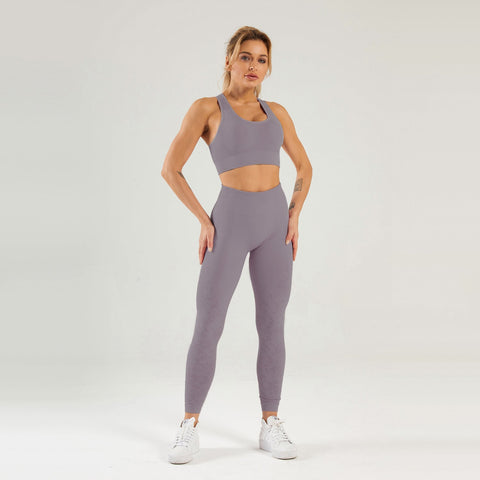 Trainingssets Nahtloser Sport-BH &amp; Leggings mit Blumendruck