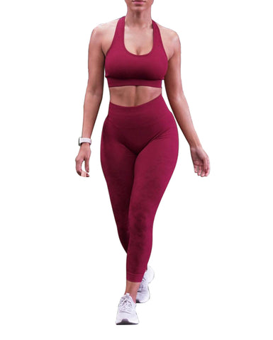 Trainingssets Nahtloser Sport-BH &amp; Leggings mit Blumendruck