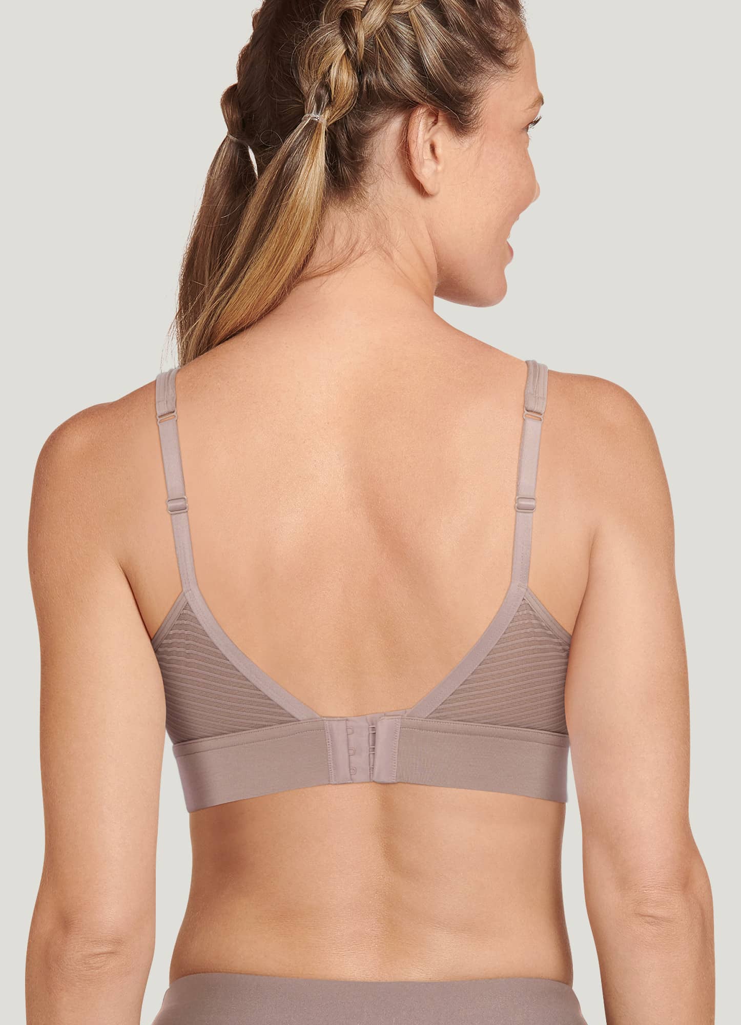 Supersoft Modal V-Neck Molded Cup Bra Warm Shell Grey