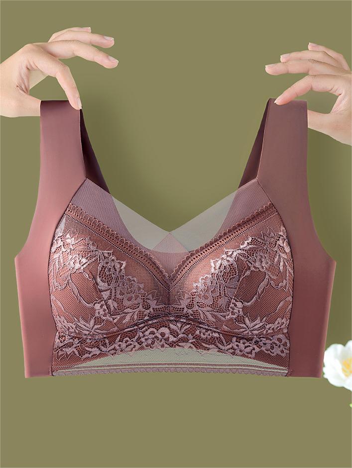 Minimizer Lace Mesh Wireless Bra