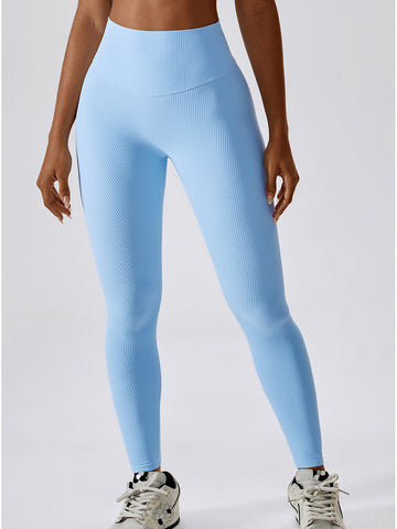 Gerippte Scrunch-Yoga-Leggings 