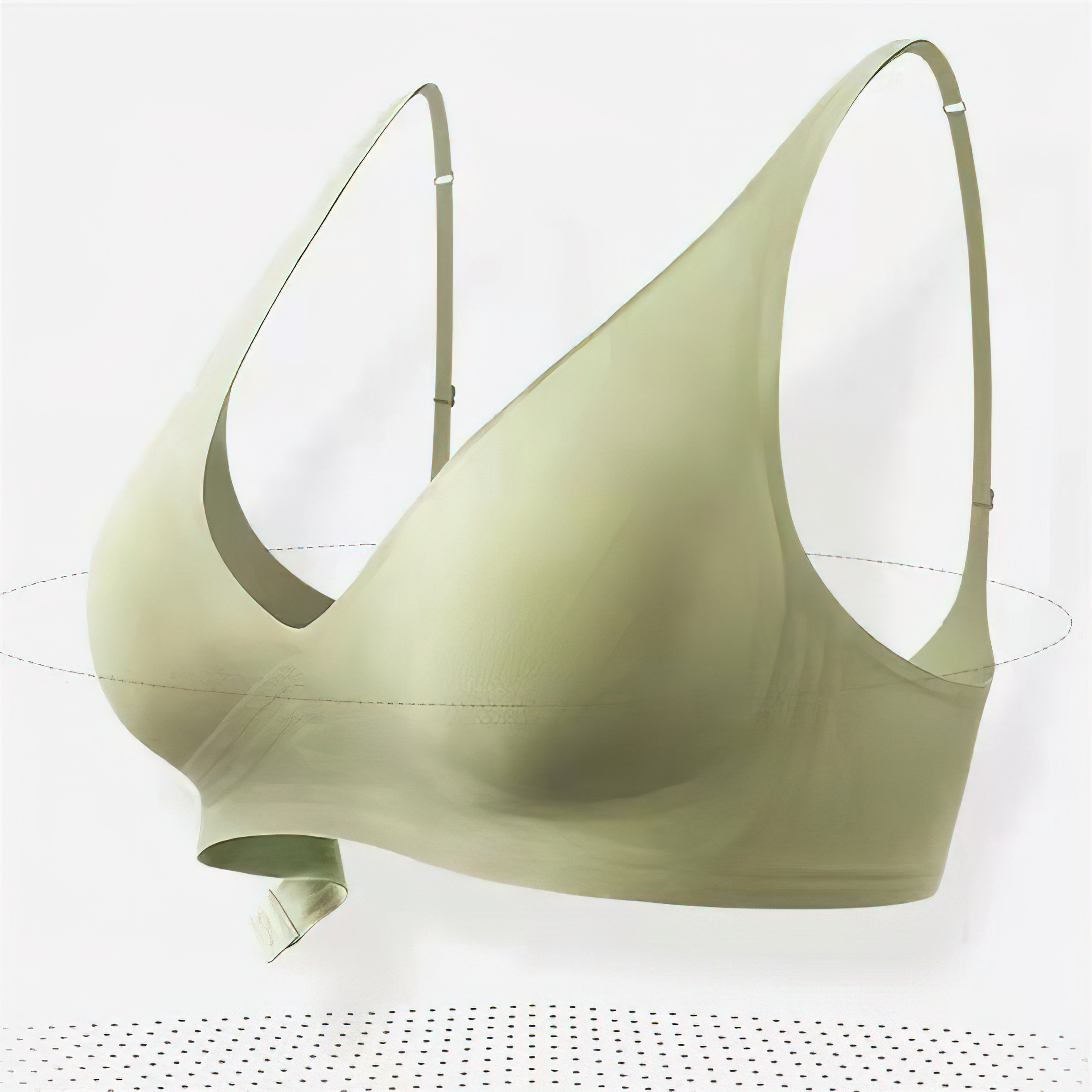 Haullps Wirefree Seamless Bra for Invisible Deep V Plunge Bra with Removeable Padding