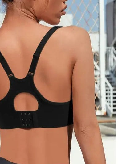 Cut Out Push Up Shockproof Wireless Sports Bra