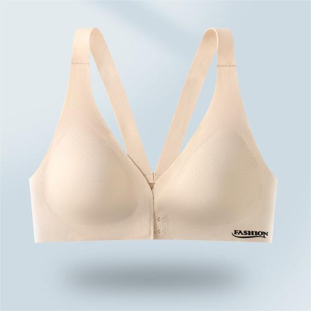 Deep V Minimizer Front Closure Push-up Wireless Bra Bra Cornsilk