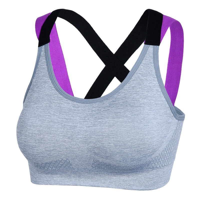 Cross-Strap Back Medium Support Sports Yoga Wireless Bra