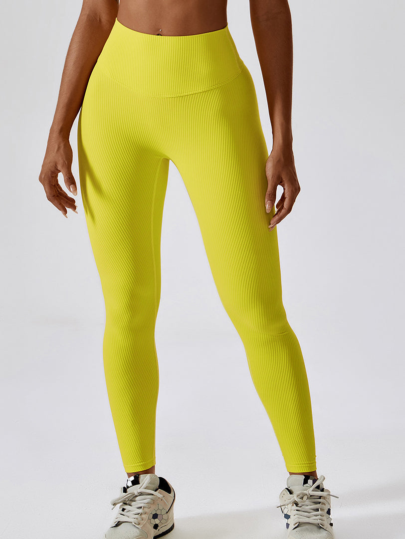 Gerippte Scrunch-Yoga-Leggings 