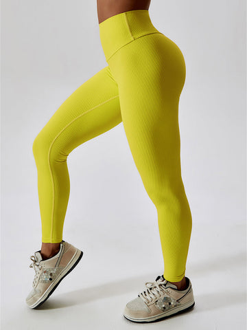 Gerippte Scrunch-Yoga-Leggings 