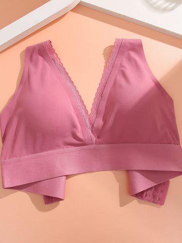 Bralettes para mujer Sujetadores con escote en V para mujer HotPink