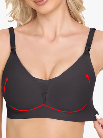 Sujetadores de malla para mujer, sin aros, cómodos, push up, bralettes para mujer con soporte y sujetador, color negro