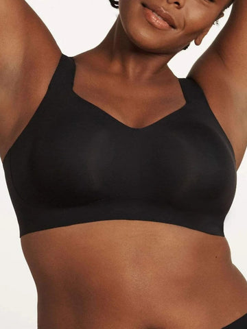 Mid-Rise Neckline Wireless Bra Black