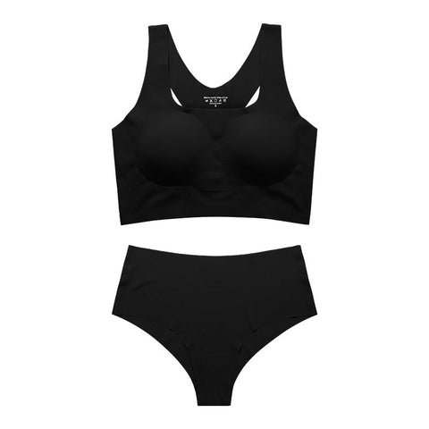 Seamless Racerback Wireless Tank Bra and Panty Set