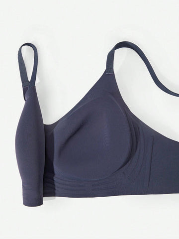 Bralette cómodo sin costuras y sin aros en azul marino