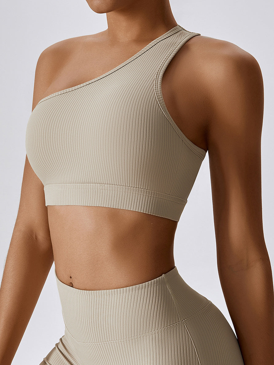 Yoga-BHs mit leichter Unterstützung und One-Shoulder-Design 