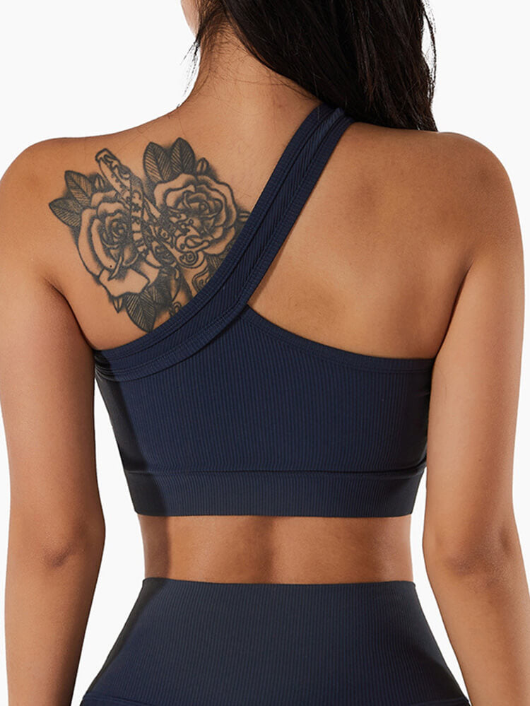 Live In Rib One Shoulder Sports Bra