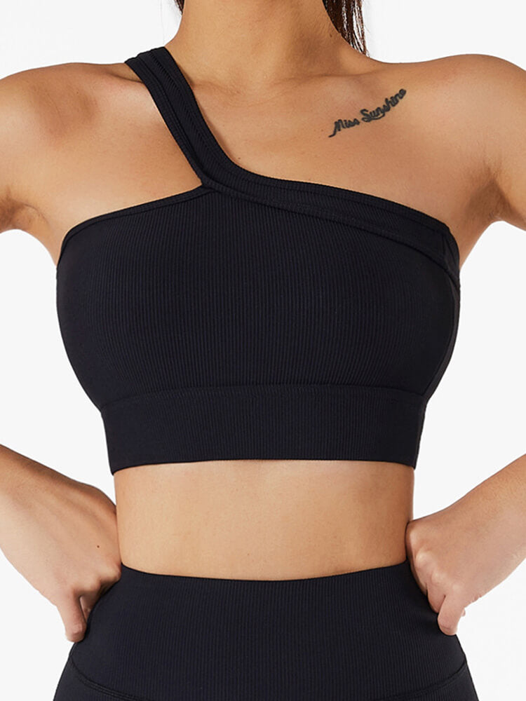 Live In Rib One Shoulder Sports Bra