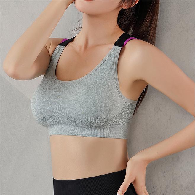 Cross-Strap Back Medium Support Sports Yoga Wireless Bra