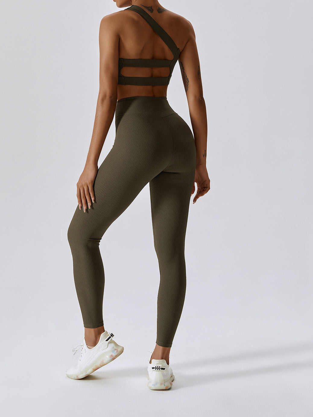 Leggings de yoga con realce de glúteos acanalados 