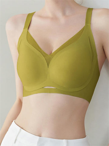 Cutout Mesh CrossOver Side-smoothing Wireless Bra