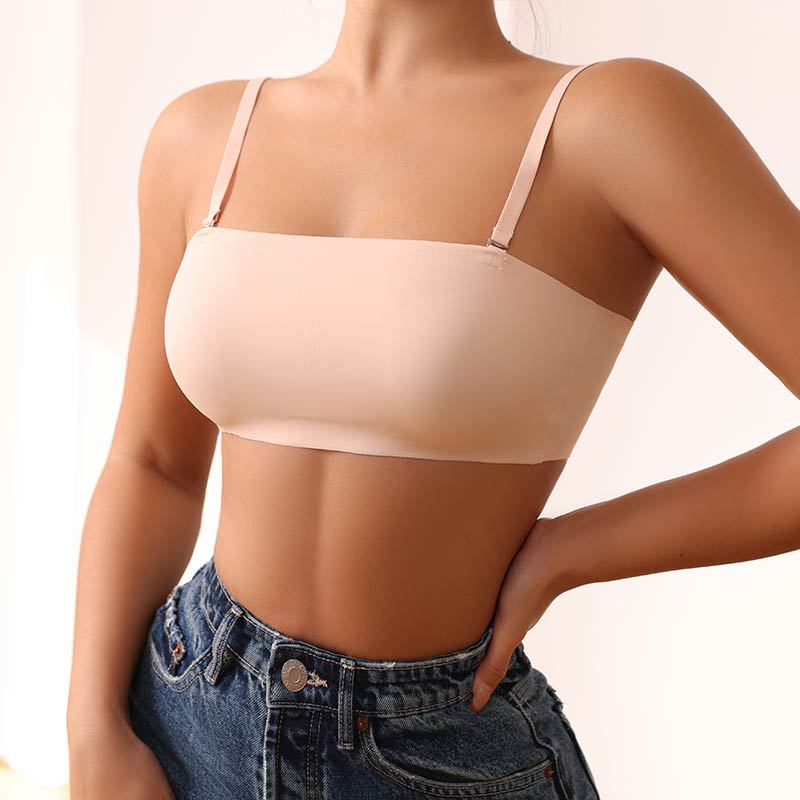 Gathering Breathable Backless Wireless Bra