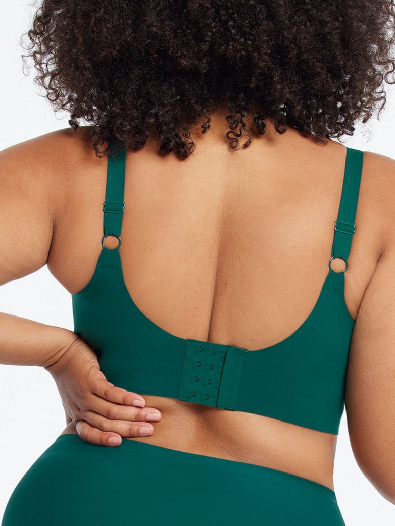 Mid-Rise Neckline Wireless Bra Green