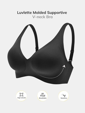 Wireless Plunge Lounge Bra Black