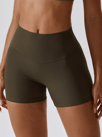 Gerippte Scrunch-Yoga-Shorts 