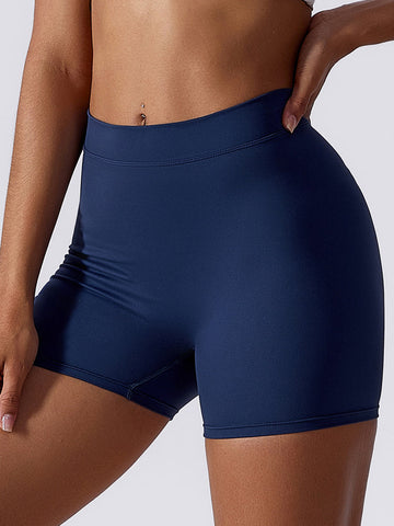 Shorts virales con efecto fruncido en el trasero en forma de V 