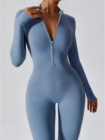 Long Sleeve Zip Jumpsuit