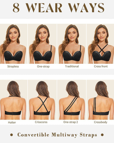 Strapless Wirefree Multiway Push Up Bra