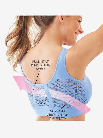 Wireless Cooling Seamless Bra Skyblue