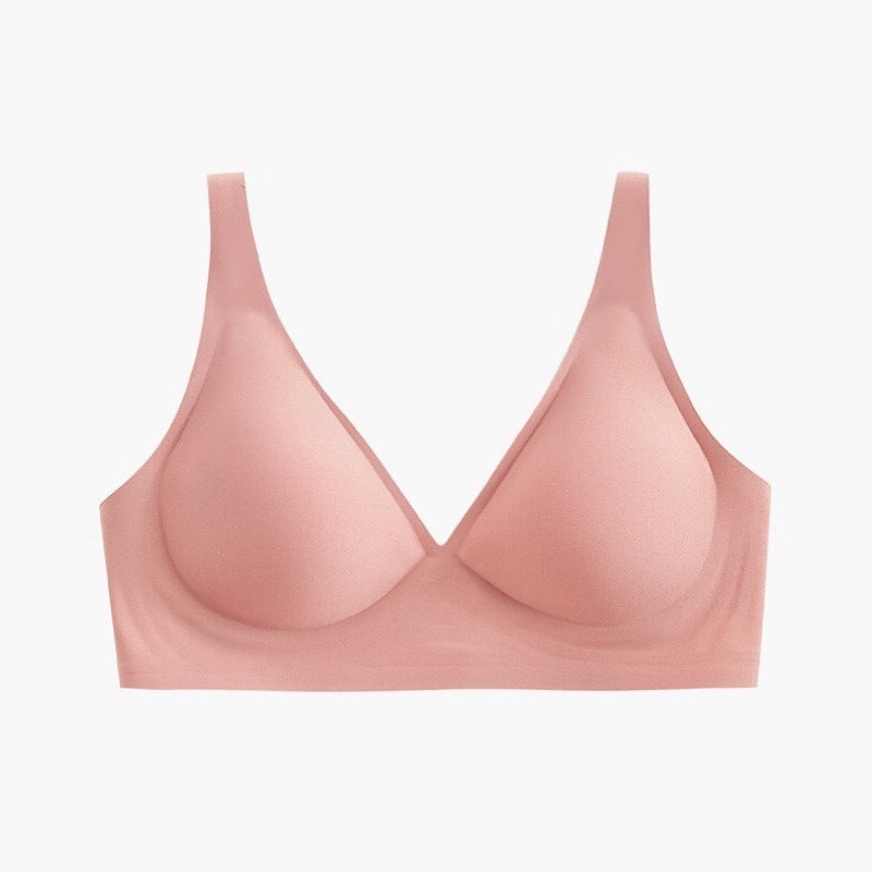 Damen Comfort Basic Everyday Bra V Neck Soft Pink