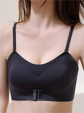 Non-Slip Strapless Invisible Push-up Front Buckle Wireless Bra