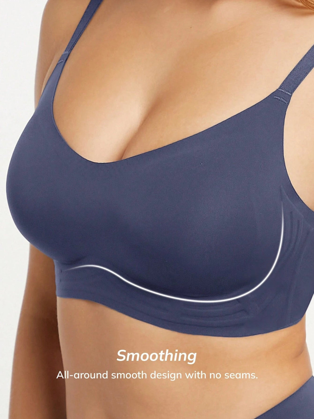 Nahtloses, bequemes, bügelloses Bralette in Marineblau