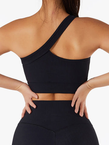 Live In Rib One Shoulder Sports Bra