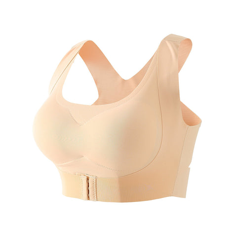 Plus Size Push-up-BH mit Frontverschluss ohne Bügel Beige