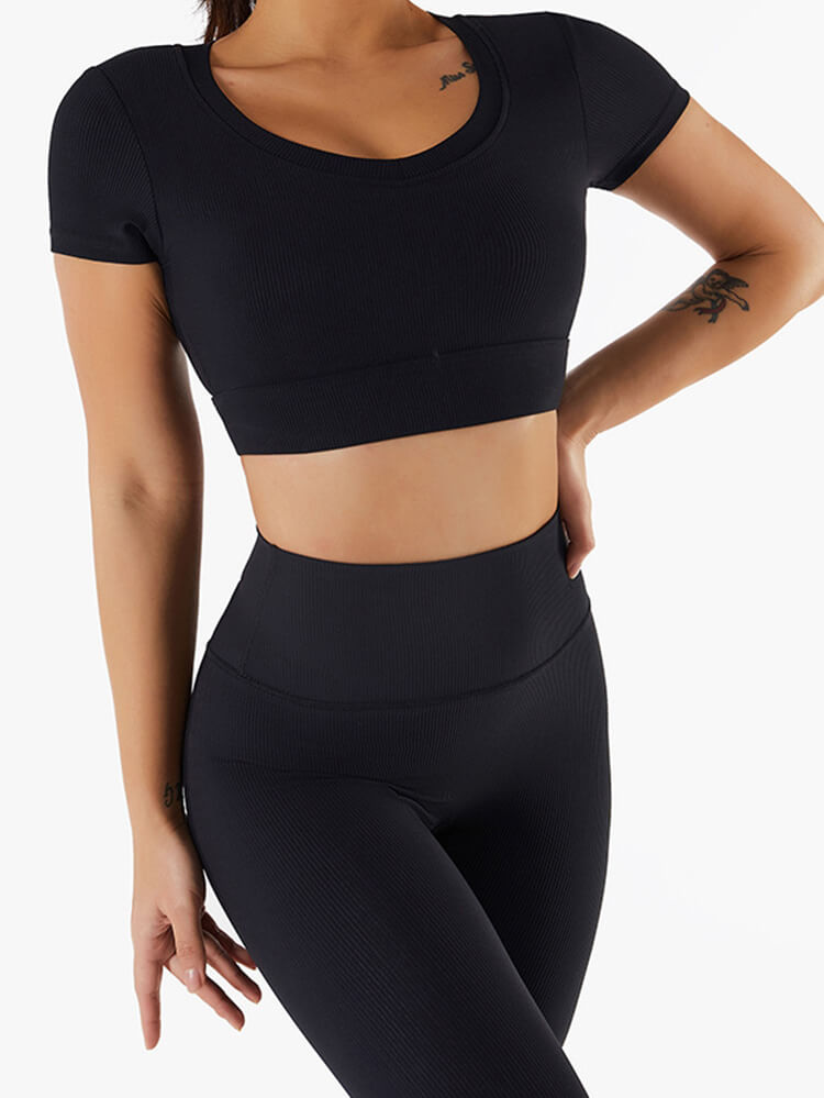 Live In Rib Short Sleeve Crop Top