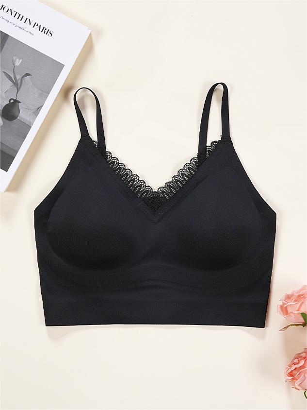 Low Back Lace Border Wireless Bra