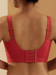 Wire-free Front Button Buckle Bra Red