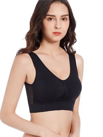 Ventilate Mesh Medium Support Plus Size Wireless Sports Bra